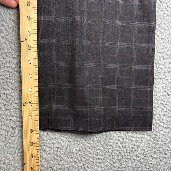 Focus 2000 Pants Women's 6P Petite Plaid Gray Straight Leg Career Workwear - Picture 6 of 12